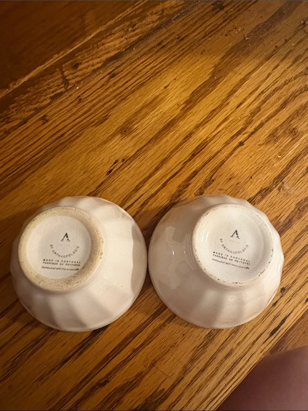 2 Anthro Amelie latte mini bowls